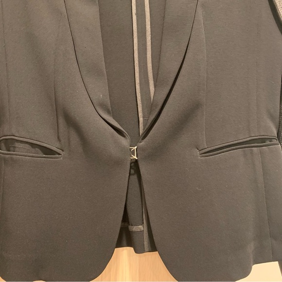 Rag & Bone for Intermix Black Blazer with Leather Sleeves - 8 - Picture 3 of 12